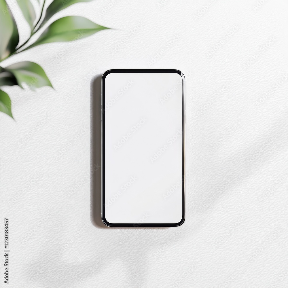 Poster Minimalist Smartphone Frame on White Background Versatile Canvas for UI/UX Mockups and App Promotions - Clean Tech Design for Modern Digital Marketing