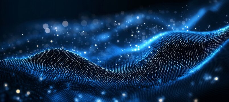 The layout of the network interconnecting points and lines. Data technology. Digital background. 3D rendering.