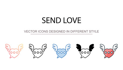 Send Love icon design with white background stock illustration