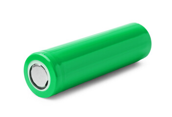 Green AA alkaline battery isolated on white