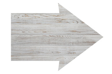 Arrow with wooden texture isolated on white