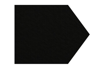 Arrow with texture of black paper isolated on white