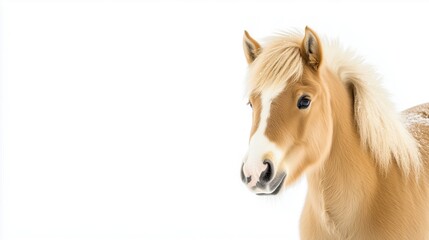 Obraz premium Adorable Haflinger horse in winter snow.