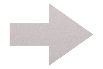 Arrow with texture of paper isolated on white
