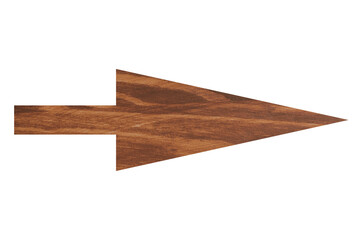 Arrow with wooden texture isolated on white