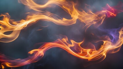 Abstract fire swirl with dynamic light effect.