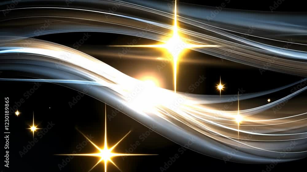Poster swirling lights create a captivating pattern, illuminating the darkness with brilliant colors and dy