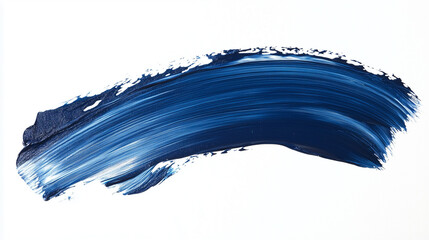 Abstract blue paint stroke on white background, created with generative AI technology  
