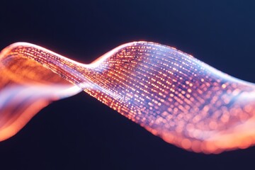 Dynamic Holographic Waveforms Fluid Digital Patterns and Shimmering Textures for Futuristic Business Innovation and Immersive Design Solutions