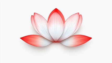 Elegant Red and White Lotus Flower with Delicate Petals Design