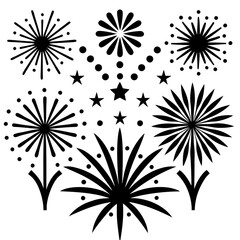 Obraz premium set of black and white flowers 4th of july independence day