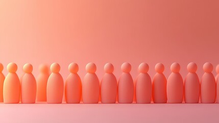 Simple Abstract Figures in a Line against a Gradient Background