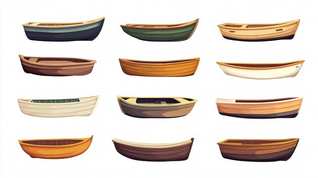 Nautical Collection of Carabela Boats Icons Vector Illustration for Design Projects