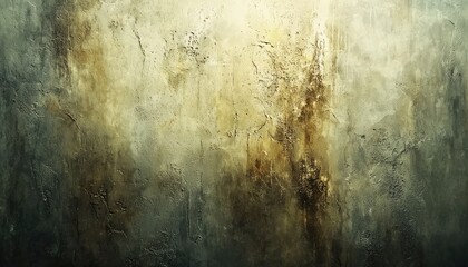 Abstract Textured Wall Art Painting In Olive Tones
