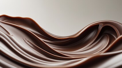 Smooth and Rich Melted Chocolate Flowing in Luxurious Waves Creating a Delightful Texture