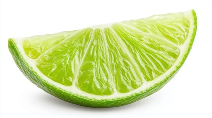 Fresh Green Lime Slice Isolated on White Background for Culinary Use