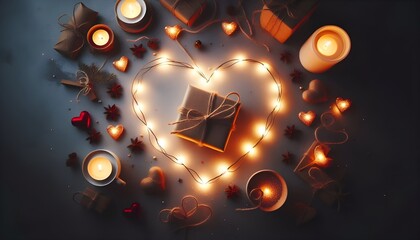 Heartfelt Presents Amid Radiant Lights.
