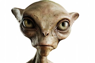 Naklejka premium Isolated in white background no shadow on background, An advanced alien race that celebrates Easter with technology that humans have never seen before.