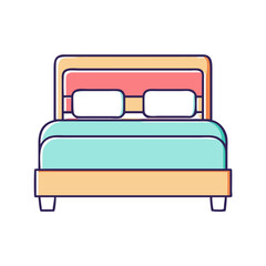 double bed icon, double bed vector illustration-simple illustration of double bed, perfect for double bed logos and icons