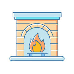 fireplace icon, fireplace vector illustration-simple illustration of fireplace, perfect for fireplace logos and icons