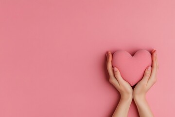 Minimalist Pink Tactile Sculpture Intergenerational Hands Forming Heart - Heartfelt Visuals for Emotional Branding and Authentic Family-Centric Marketing Campaigns