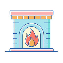 fireplace icon, fireplace vector illustration-simple illustration of fireplace, perfect for fireplace logos and icons