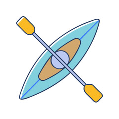 kayak icon, kayak vector illustration-simple illustration of kayak, perfect for kayak logos and icons