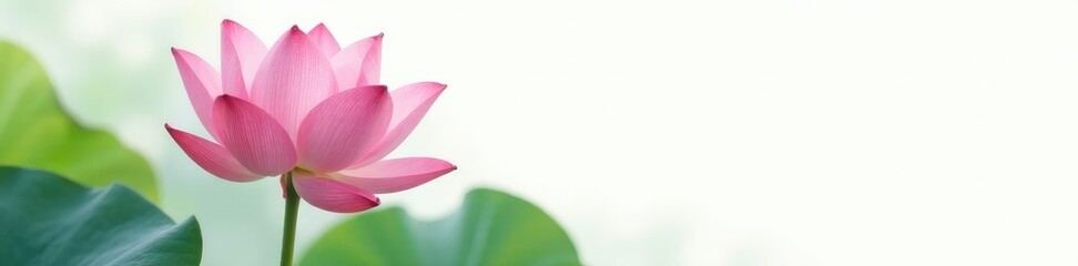 Fototapeta premium Roseum plenum lotus flower in a serene environment on white background, peaceful, elegant