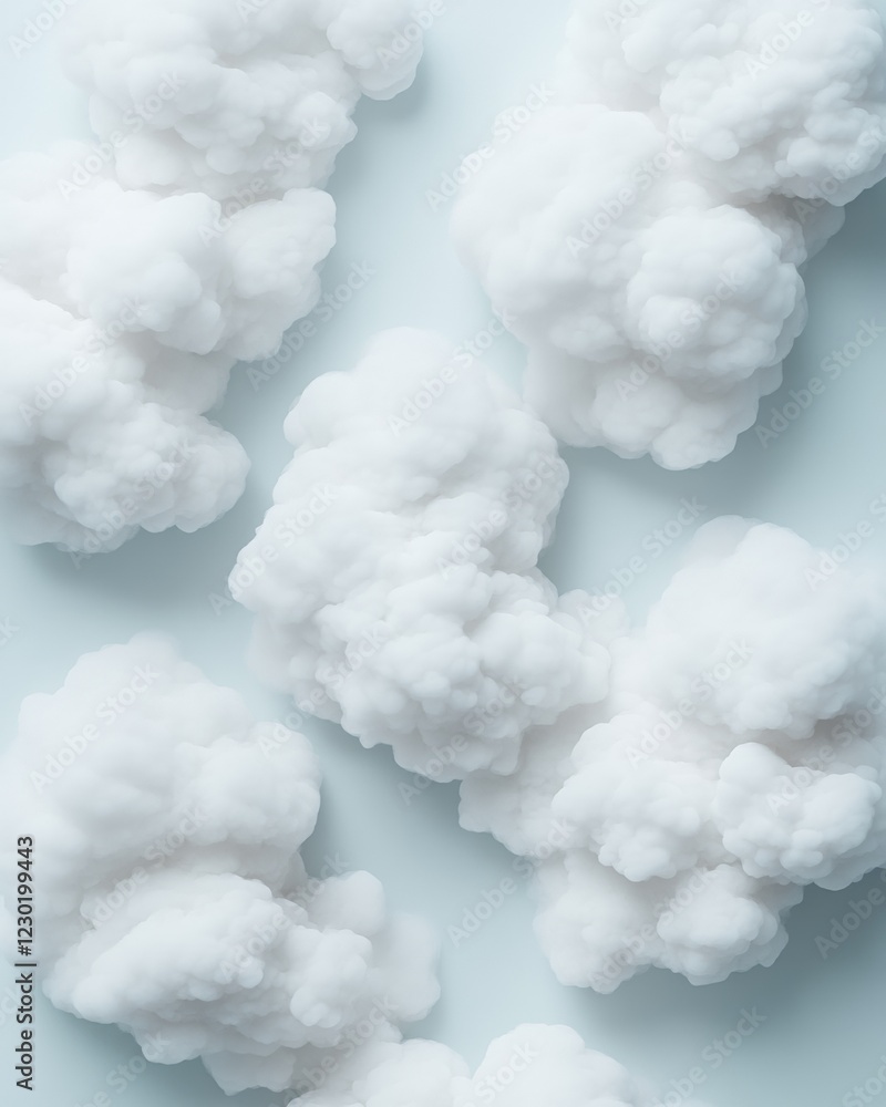 Aufkleber ethereal cumulus cloudscape design atmospheric fluid patterns and airy aesthetic in sustainable bran