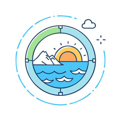 ocean view icon, ocean view vector illustration-simple illustration of ocean view, perfect for ocean view logos and icons