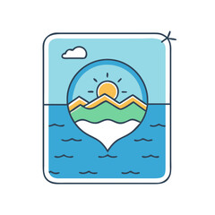 ocean view icon, ocean view vector illustration-simple illustration of ocean view, perfect for ocean view logos and icons