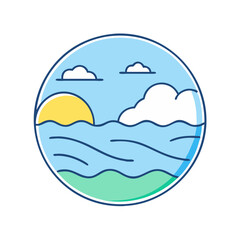 ocean view icon, ocean view vector illustration-simple illustration of ocean view, perfect for ocean view logos and icons
