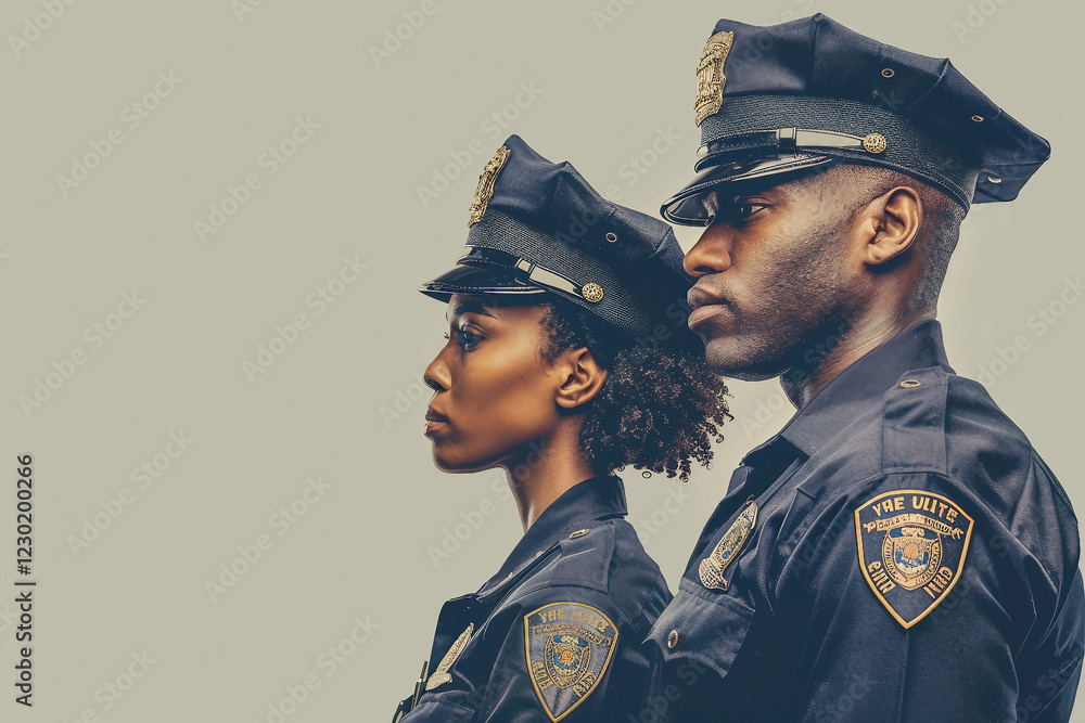 Poster generative ai picture of policeman working in prison