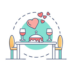 romantic dinner icon, romantic dinner vector illustration-simple illustration of romantic dinner, perfect for romantic dinner logos and icons