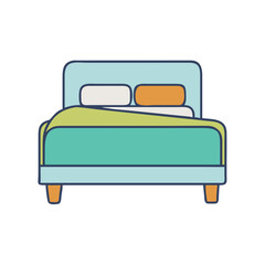 single bed icon, single bed vector illustration-simple illustration of single bed, perfect for single bed logos and icons