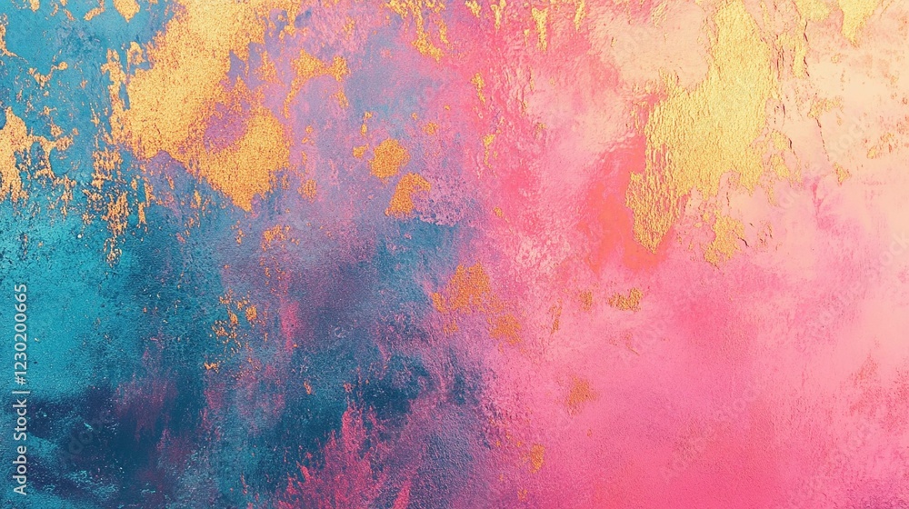 Poster liquid metal effect with bright colors creating a dynamic background for various artistic and design