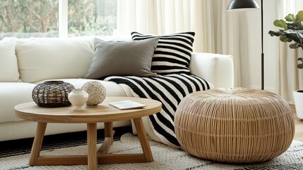 Cozy Living Room with Modern Decor and Stylish Furniture Elements