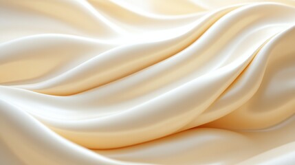 Obraz premium Soft Cream Satin Fabric with Elegant Waves and Smooth Texture