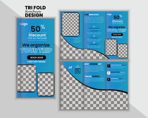 Travel Tri-Fold Brochure Template | Modern & Editable Design for Tourism, Vacations, and Travel Agencies | Print-Ready & Professional Layout. Summer And Winter Vacation Trip Brochure, Leaflet Design. 
