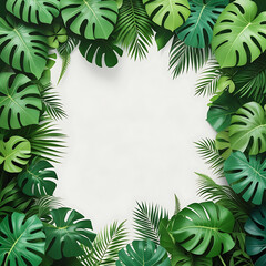 Vibrant Tropical Foliage Arrangement Perfect for Nature-Themed Marketing, Eco-Friendly Ads, and Biophilic Design