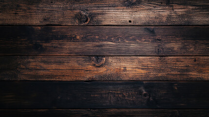 Naklejka premium A dark stained oak surface with rich brown hues and linear grains set against a plain white background top view showcasing sophistication scifi tone analogous color scheme