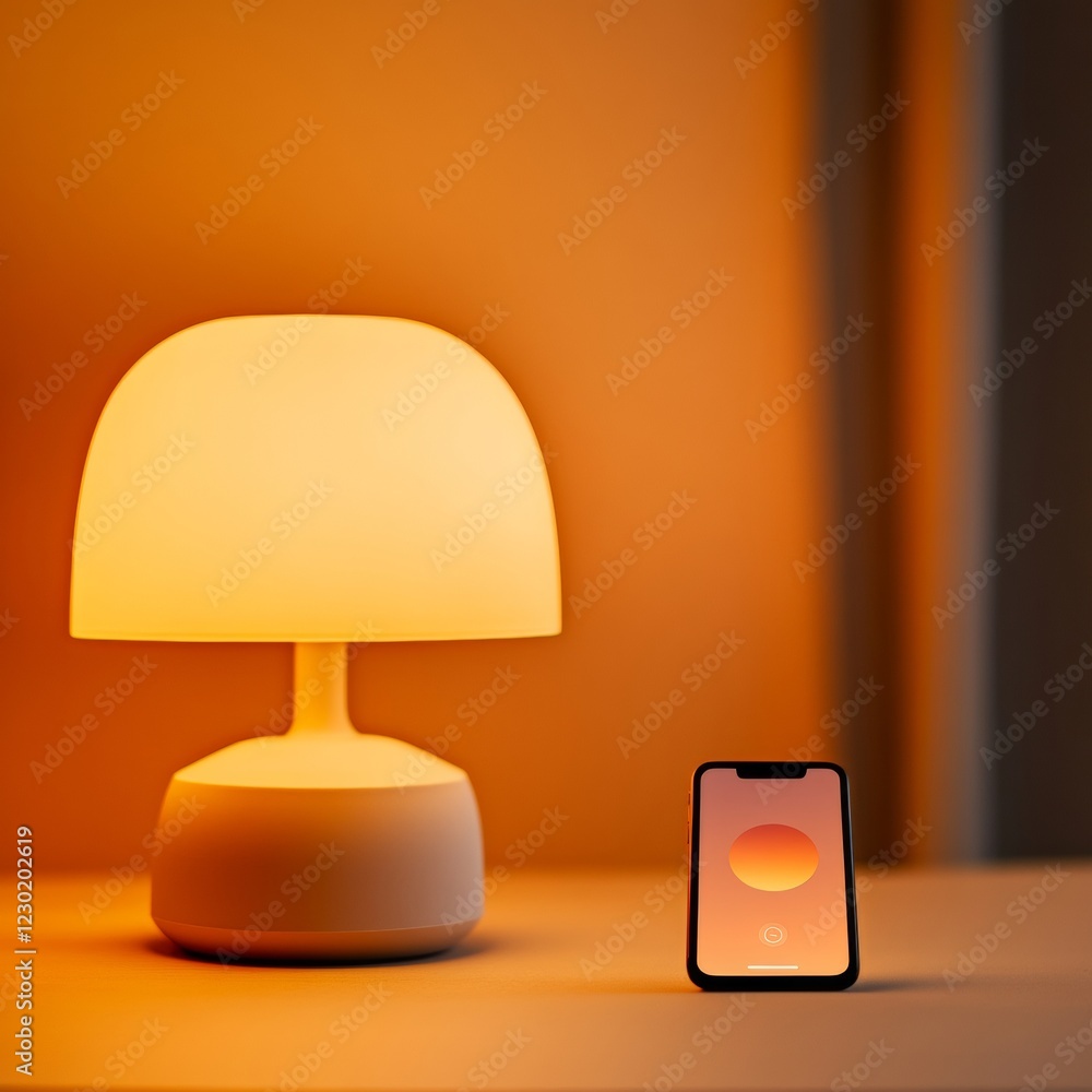 Aufkleber sleek smart home integration minimalist smart plug and lamp with energy-saving smartphone interface 