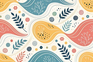 Naklejka premium Colorful Floral Abstract Pattern Illustration
