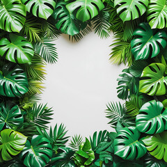 Vibrant Tropical Foliage Arrangement Perfect for Nature-Themed Marketing, Eco-Friendly Ads, and Biophilic Design