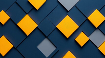 Abstract Geometric Pattern: A captivating abstract pattern featuring a bold juxtaposition of yellow and navy blue diamonds, creating a dynamic and visually stimulating composition.