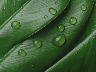 Nature-Inspired Marketing Visuals Macro Shot of Dew-Kissed Green Leaf - Boost Eco-Friendly Brand Identity and Biophilic Design for Sustainable Product Campaigns