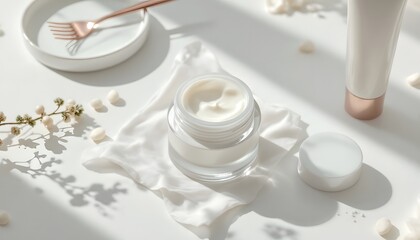 Luxury Face Cream Jar Skincare Product Minimalist Photography