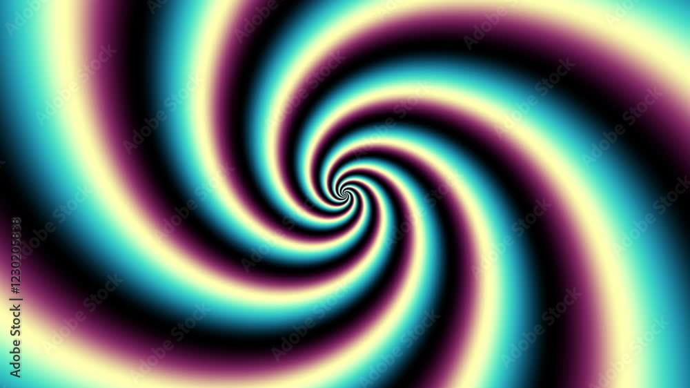 Poster Hypnosis spiral background. Radial hypnotic abstract loop endless background .