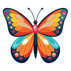 Cute beautiful color butterfly logo vector 27