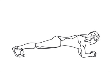 One continuous line drawing of Yoga activity vector illustration. Yoga are combines physical postures, breathing technique, meditation, and philosophical principles. Sport theme design vector concept

